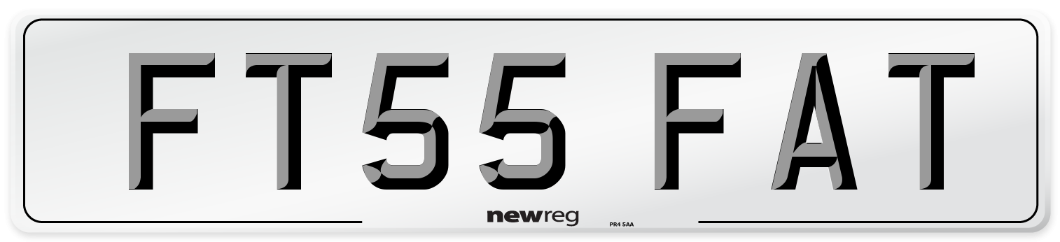 FT55 FAT Number Plate from New Reg